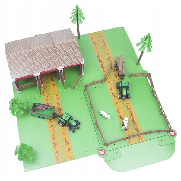 LandToys Großer Bauernhof mit Stall, 2 Traktoren und 102 Elementen für Kinder ab 3 Jahren
