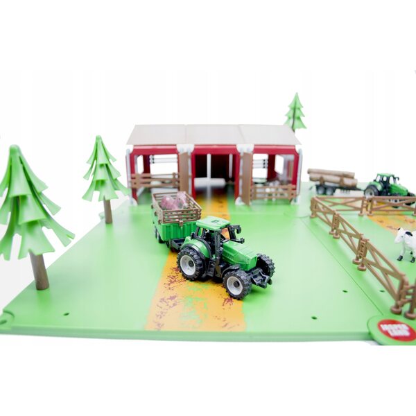 LandToys Großer Bauernhof mit Stall, 2 Traktoren und 102 Elementen für Kinder ab 3 Jahren