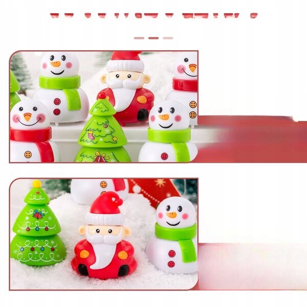 Set mit 6 aufziehbaren Mini-Weihnachtsautos für Kinder – sicheres und langlebiges Spielzeug