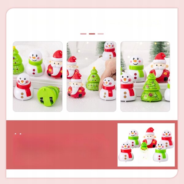 Set mit 6 aufziehbaren Mini-Weihnachtsautos für Kinder – sicheres und langlebiges Spielzeug