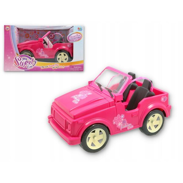 Jeep cabriolet rosa per bambole NORIMPEX con cinture di sicurezza, per bambine 3+