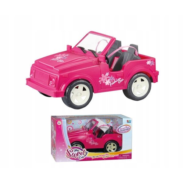 Jeep cabriolet rosa per bambole NORIMPEX con cinture di sicurezza, per bambine 3+