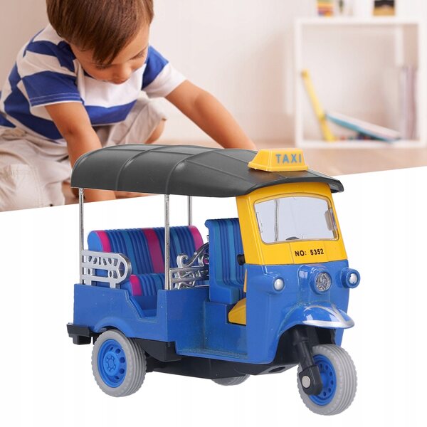 Blaues Dreirad für Kinder mit Startmechanismus, widerstandsfähiges Material