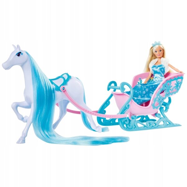 Steffi Love Schneetraumkutsche mit Pferd und Winterschlitten für Kinder