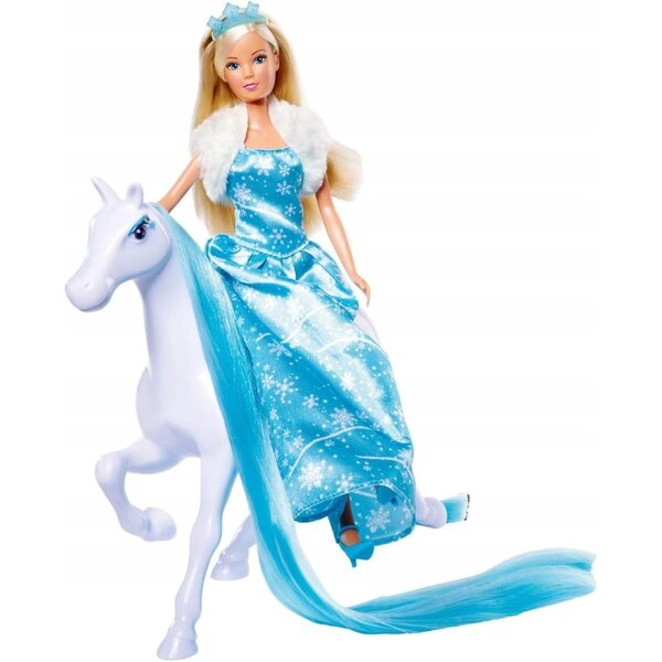 Steffi Love Schneetraumkutsche mit Pferd und Winterschlitten für Kinder
