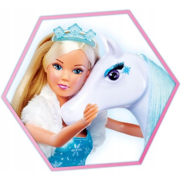 Steffi Love Schneetraumkutsche mit Pferd und Winterschlitten für Kinder