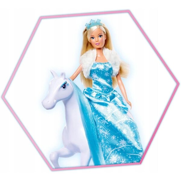 Steffi Love Schneetraumkutsche mit Pferd und Winterschlitten für Kinder