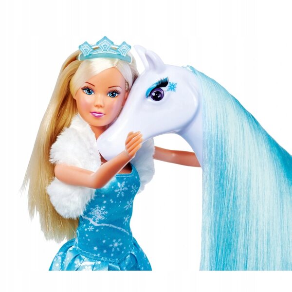 Steffi Love Schneetraumkutsche mit Pferd und Winterschlitten für Kinder