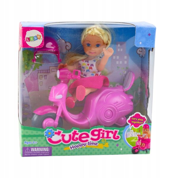 11 cm große Minipuppe mit rosa Roller und Helm – kreatives Spielzeug für Kinder