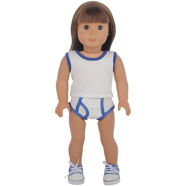 18-Zoll-Puppenkleidung für amerikanische Puppen – 2-teiliges Set aus Weste und Unterwäsche