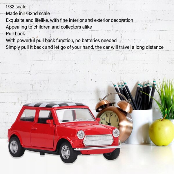 Modello Auto Rosso 1:32 in Metallo con Funzione Pull Back e Porte Apribili