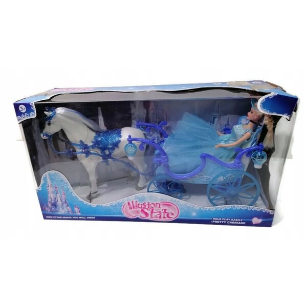 Kabinenkutsche mit Pferd und Prinzessin, neu mit Defekt, Soundeffekten und LEDs