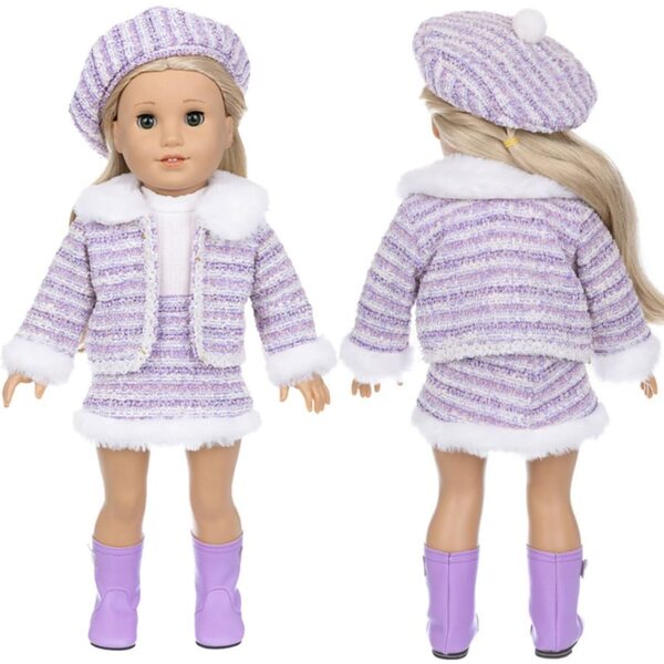 Prinzessinnenkleid-Set für amerikanische Puppen 18" lila ENIXWH
