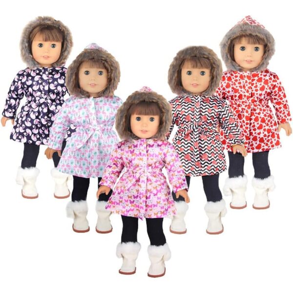 Vestiti Invernali per Bambole Americane 18 Pollici - Set 2 Pezzi con Giacca e Pantaloni