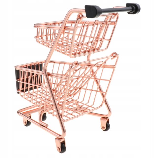 Mini carrello della spesa in metallo per decorazione e organizzazione casa