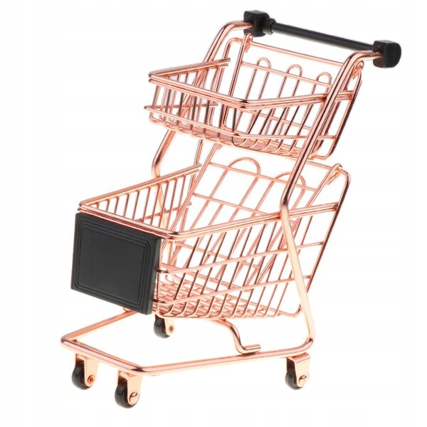 Mini carrello della spesa in metallo per decorazione e organizzazione casa