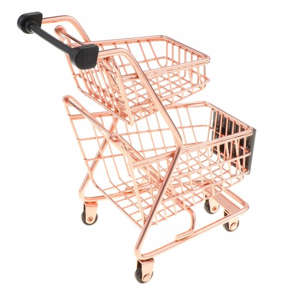 Mini carrello della spesa in metallo per decorazione e organizzazione casa