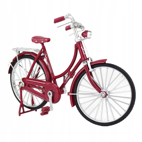 Modello in Metallo di Bicicletta Mountain Bike Rosso per Decorazione e Collezione