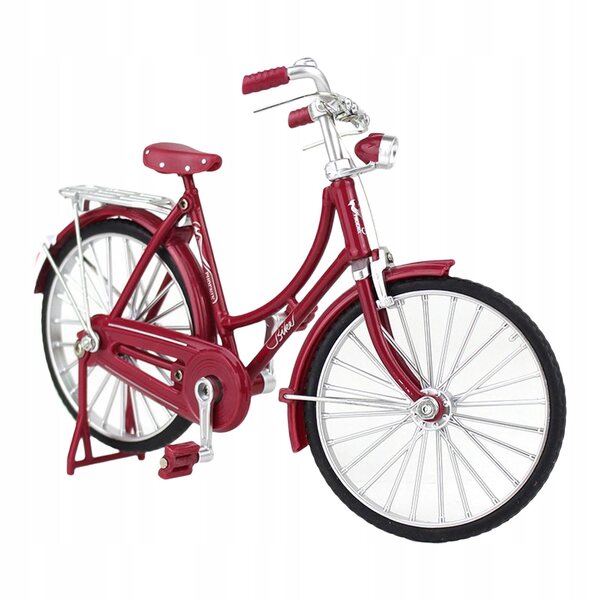 Modello in Metallo di Bicicletta Mountain Bike Rosso per Decorazione e Collezione