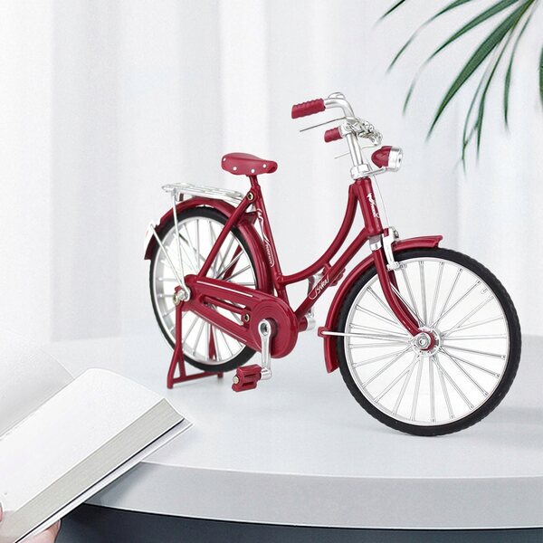 Modello in Metallo di Bicicletta Mountain Bike Rosso per Decorazione e Collezione