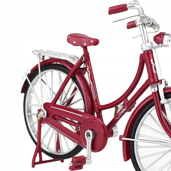 Modello in Metallo di Bicicletta Mountain Bike Rosso per Decorazione e Collezione