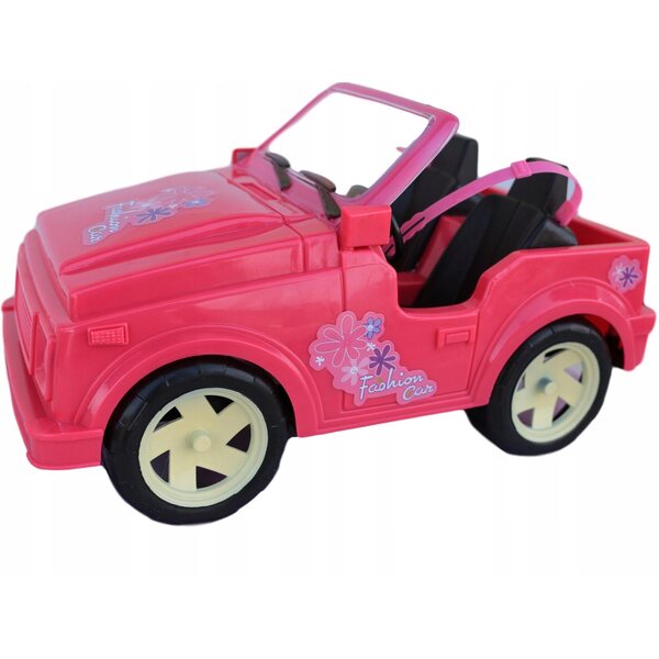 Rosa Jeep Cabriolet Puppenauto ohne Batterien, Spielzeug für Mädchen ab 3 Jahren