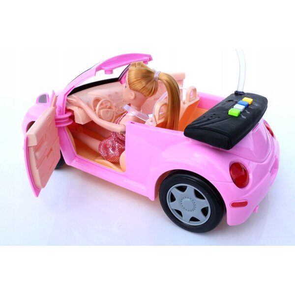Rosa Jeep Cabriolet Puppenauto ohne Batterien, Spielzeug für Mädchen ab 3 Jahren