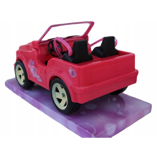 Rosa Jeep Cabriolet Puppenauto ohne Batterien, Spielzeug für Mädchen ab 3 Jahren