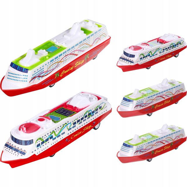 Set mit 5 Kreuzfahrtschiffmodellen mit Reibungsbewegung aus ABS, sicheres Spielzeug für Kinder
