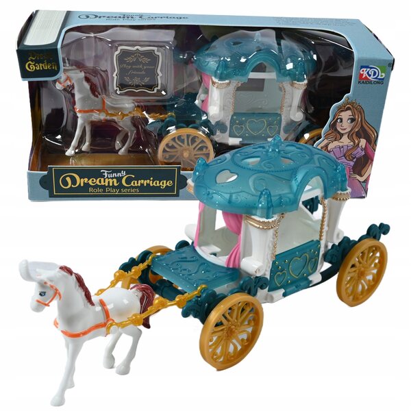 Kareta mit Pferd für Minipuppen-Prinzessin-Zauberspielzeug