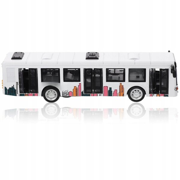 Autobus giocattolo a molla bianco in metallo e plastica per bambini creativi