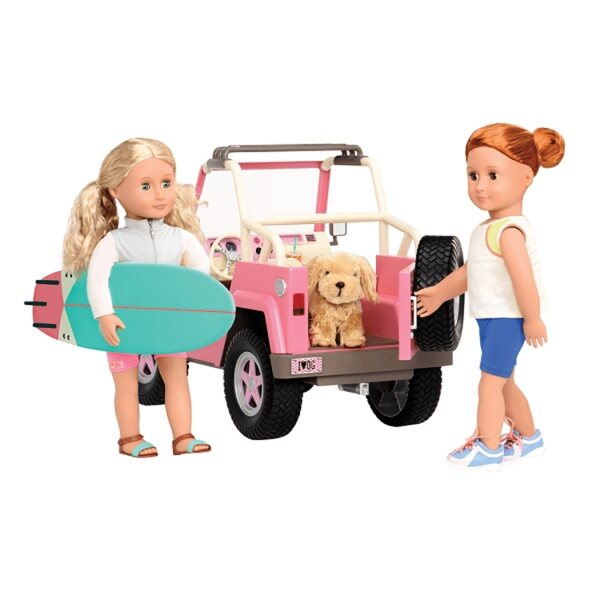 Jeep 4x4 Our Generation con elettronica e tavola da surf per bambole 46cm
