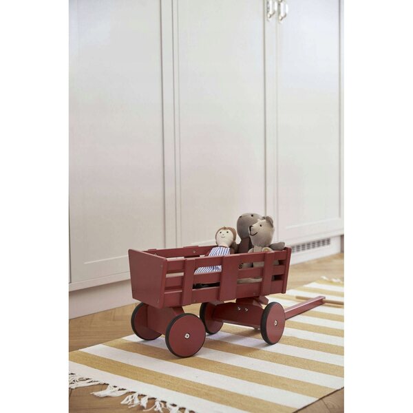 Kid's Concept Puppenwagen aus dunkelrotem Holz für Kinder ab 2 Jahren