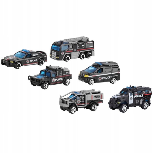 Set mit 6 technischen Automodellen aus Legierung im Maßstab 1:64 für Kinder, realistisches Spielen