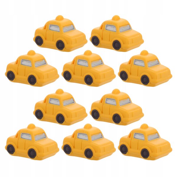10 Mini-Taxis aus gelbem Harz für Dekorationen und Sammlungsmodelle 3,2 x 2,1 cm