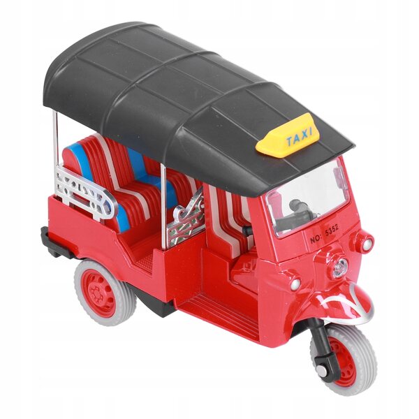 Giocattolo Bambini Tuk Tuk Triciclo Thai in Metallo Pull Back Colori Vivaci