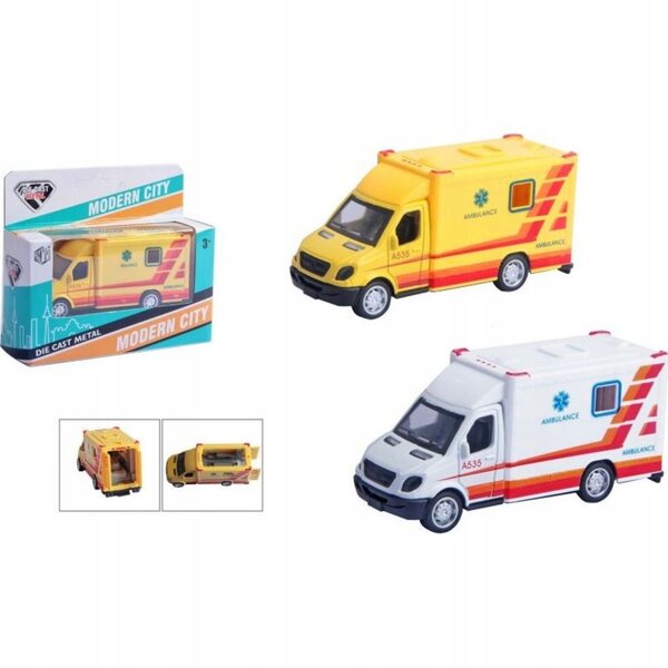 Alltoys Ambulance weißer Transporter mit Rückwärtsgang für Kinder ab 3 Jahren
