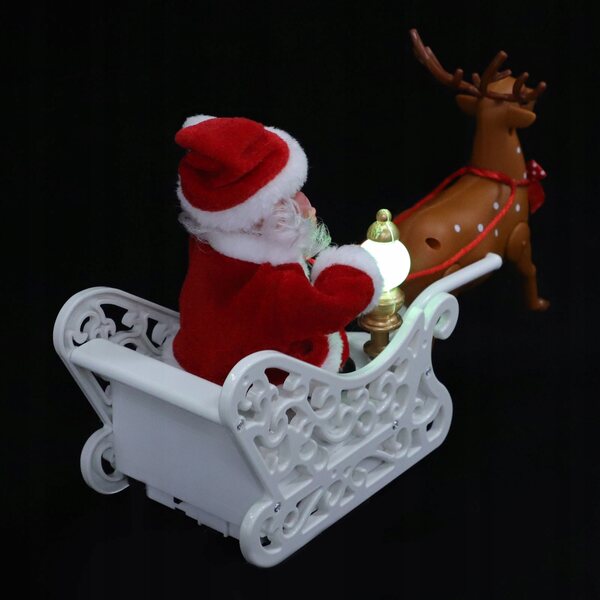 Figura luminosa di Babbo Natale decorazione natalizia rossa 29x17x9 cm