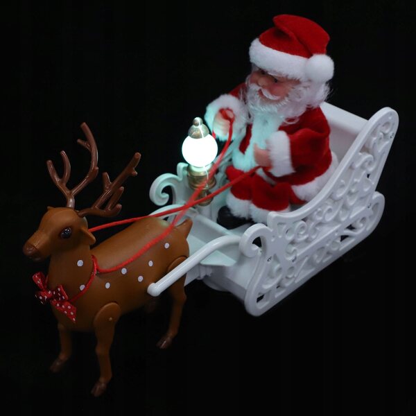 Figura luminosa di Babbo Natale decorazione natalizia rossa 29x17x9 cm