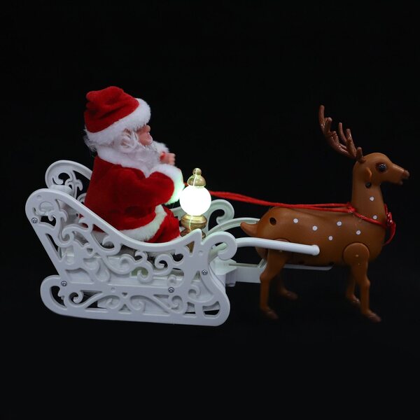 Figura luminosa di Babbo Natale decorazione natalizia rossa 29x17x9 cm