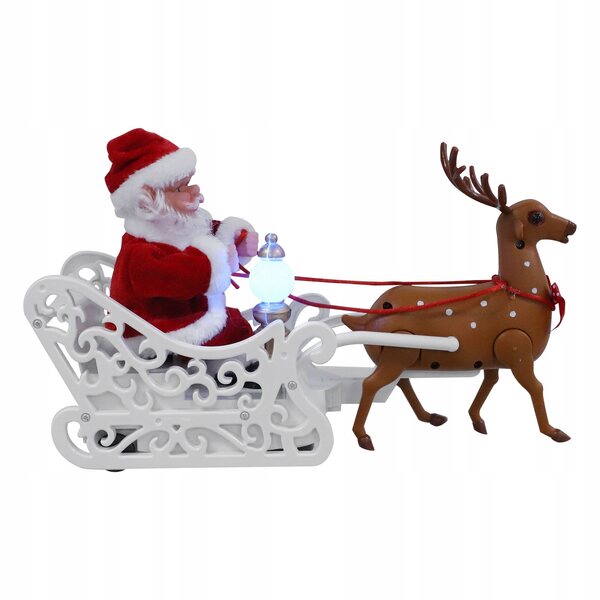 Figura luminosa di Babbo Natale decorazione natalizia rossa 29x17x9 cm