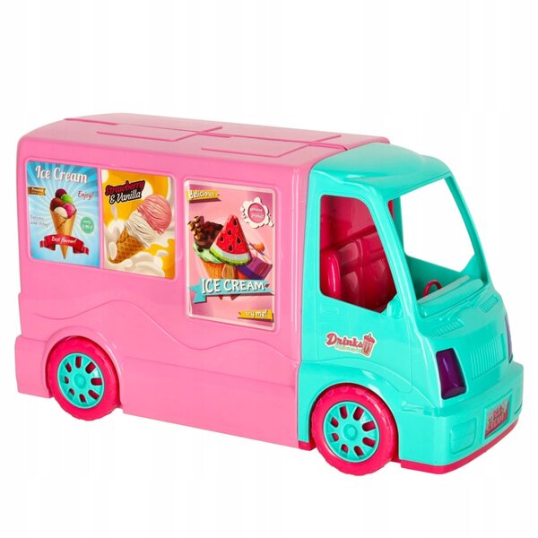 Kamper Food Truck für Kinder mit Zubehör, 21-teiliges Set für Puppen