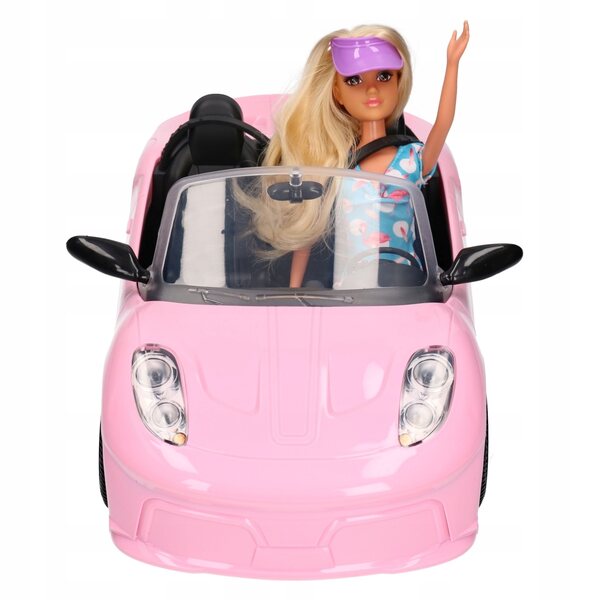 Rosafarbenes Cabriolet mit Anlily-Puppenspielzeugauto für Mädchen ab 3 Jahren