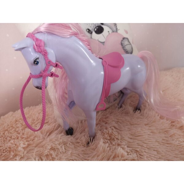 Cavallo per bambole realistico alto 26 cm, bianco, per gioco bambini 3+