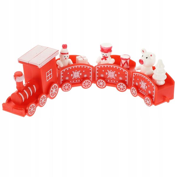 Mini-Weihnachtsdekoration mit rotem Zug für Partys und Zuhause, 20 cm