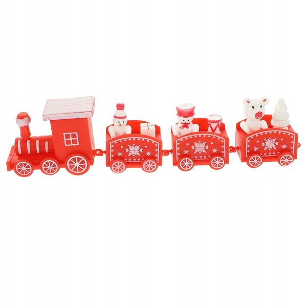 Mini treno rosso decorazione natalizia per feste e casa 20cm