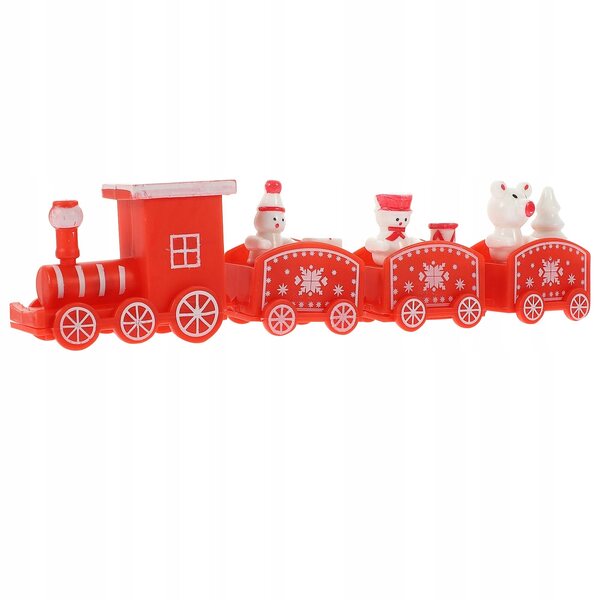 Mini treno rosso decorazione natalizia per feste e casa 20cm