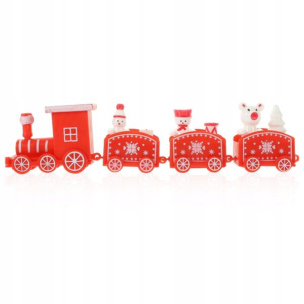 Mini treno rosso decorazione natalizia per feste e casa 20cm