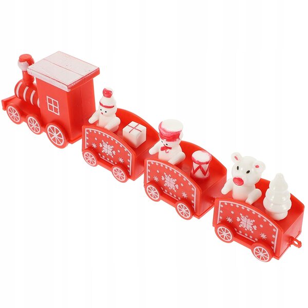 Mini treno rosso decorazione natalizia per feste e casa 20cm
