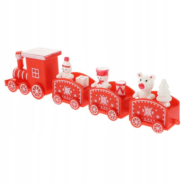 Mini treno rosso decorazione natalizia per feste e casa 20cm